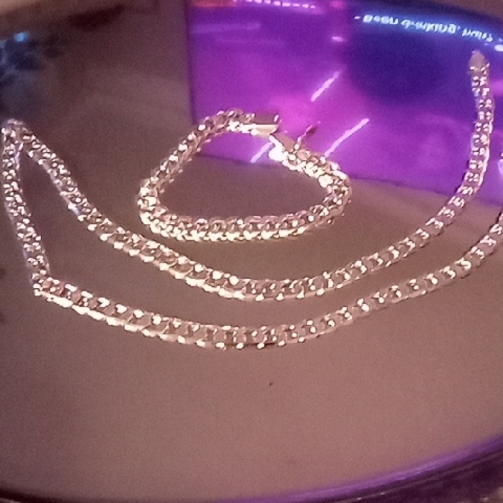 Mens Silver 925 Silver Chain And 925 Stamped Silver Bracel- Sleek Everyday Style